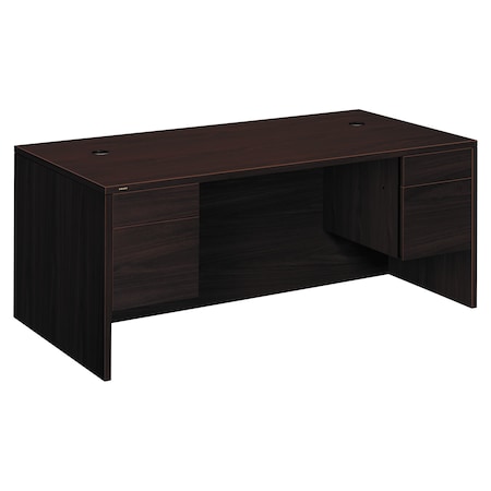 Hon Pedestal Desk Double Pedestal Desk, 3/4-Height, 36 in D X 29.5" H, 72" W X Woodgrain Laminate H10593.NN